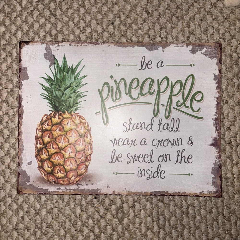 Source Unknown Pineapple Wall Art - Green and Brown